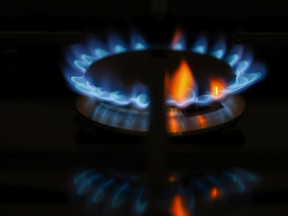 A natural gas stove in the U.K., where prices are setting seasonal records.