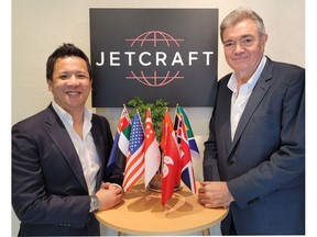 Tim Yue, sales director, Jetcraft Asia (left), will lead Jetcraft's new Singapore office, with the oversight of David Dixon, president, Jetcraft Asia (right).