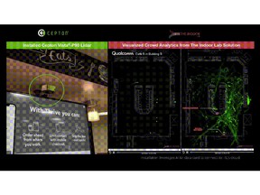 During the 3rd Annual Qualcomm Smart Cities Accelerate Event, The Indoor Lab showcased its latest crowd analytics solution using lidar sensors from Cepton to visualize how people are moving around and using the cafeteria space. Image and video courtesy of The Indoor Lab.