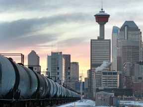 Oil cars move in southeast Calgary. 
 After eight long years of misery and anguish, Canadian energy investors are being rewarded with oil trading at a seven-year high.