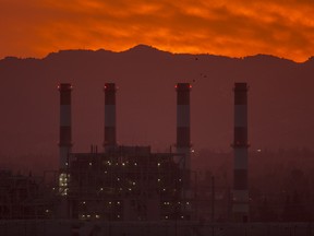 The gas-powered Valley Generating Station is seen in the San Fernando Valley  in Sun Valley, California.