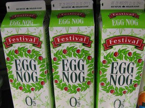 Most supermarkets now start selling eggnog a week or two before Thanksgiving, and one major Canadian producer said October represents 15 per cent of annual eggnog sales.