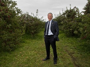 Quebec Agriculture Minister André Lamontagne at Verger Lafrance in Saint-Joseph-du-Lac north of Montreal. The former grocer is at the forefront of some dramatic changes in the Canadian food chain.