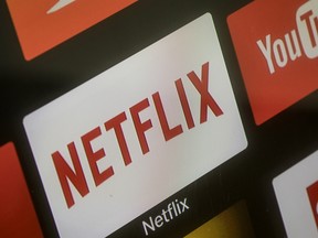 The Netflix App logo on a television screen on March 23, 2018 in Istanbul, Turkey.