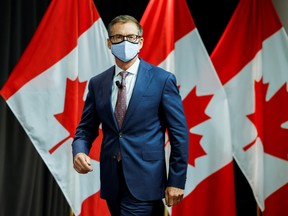 Bank of Canada Governor Tiff Macklem arrives at an event at the Bank of Canada in Ottawa on Oct. 7, 2021.