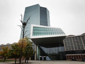 The European Central Bank building in Frankfurt am Main, western Germany, on Oct. 28, 2021.