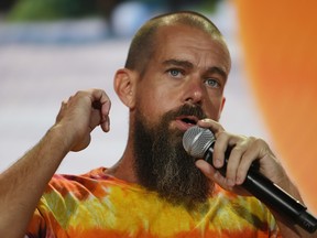 Jack Dorsey creator, co-founder, and chairman of Twitter and co-founder and CEO of Square, speaks on stage at the Bitcoin 2021 Convention in Miami, Florida, in June.