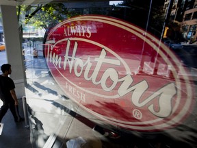 Same-store sales at the Tim Hortons coffee chain jumped 8.9 per cent in the third quarter, but analysts had expected a 9.8 per cent increase.