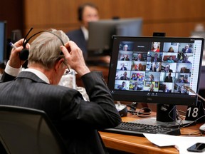 Canadian Members of Parliament attend a virtual meeting in 2020.