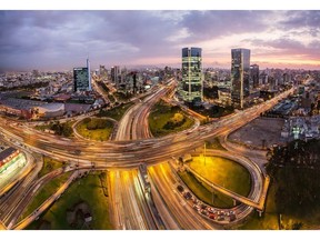 Sunset at Lima, capital city of Peru