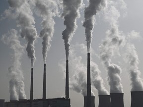 Coal-powered Datang International Zhangjiakou Power Station in Zhangjiakou, in China's northern Hebei province on November 15, 2021.