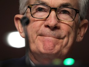 Federal Reserve Board Chairman Jerome Powell testifies during a hearing before Senate Banking, Housing and Urban Affairs Committee on Capitol Hill Tuesday.