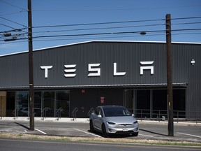 The Tesla South Austin showroom within the Yard development in Austin, Texas on Oct. 16, 2021.