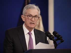 Jerome Powell, chairman of the U.S. Federal Reserve, speaks in the Eisenhower Executive Office Building in Washington, D.C., on Nov. 22, 2021.