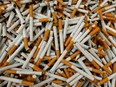 Lucky Strike cigarettes during the manufacturing process in the British American Tobacco Cigarette Factory in Bayreuth, Germany, April 30, 2014.