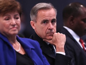 Mark Carney, the former Bank of England governor and now the UN special envoy for climate action and finance, attends the opening of Finance Day at the COP26 UN Climate Summit in Glasgow on November 3, 2021.