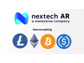 Nextech AR Integrates with Coinbase Commerce, now accepting the following major cryptocurrencies as payment method: Bitcoin, Ethereum, Litecoin, and USD Coin