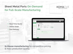 Online, Real-Time, On-Demand Sheet Metal Ordering Platform