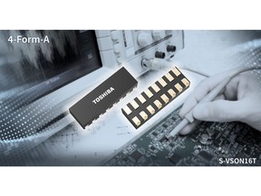 Toshiba: four circuit, 4-Form-A, voltage driven photorelays housed in a newly-developed small S-VSON16T package.