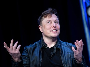 Elon Musk, founder of SpaceX, speaks during the Satellite 2020 at the Washington Convention Center in Washington, DC, on March 9, 2020.