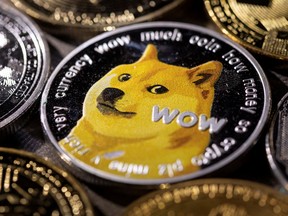 A representation of the dogecoin cryptocurrency.