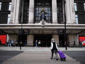 Selfridges flagship store on Oxford street in central London.