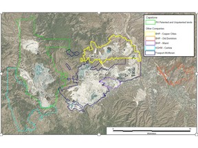 Figure 1 – Pinto Valley District Map, Pinto Valley and Carlota are the only producing mines in the District