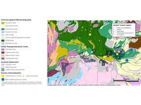 Figure 1 – Location of Rupert Resources' exploration properties in Central Lapland