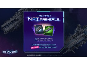 Rise of Stars (ROS) launches NFT presale of Warship Carriers on January 27. Warship Carrier is an item providing various buff benefits to the warships and serves as the main axis in the ROS token ecosystem. The presale is held twice between January 27 and February 17 on WEMIX Auction. 1,504 NFT Warship Carrier lucky boxes will be sold at discounted prices on a first-come-first-served basis.