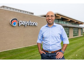CEO Tarique Al-Ansari outside Paystone's London, Ontario head office.