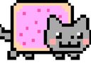 The Nyan Cat, ein Gif einer Katze mit einem Pop-Tart-Körper und Regenbögen, das für fast 600.000 US-Dollar verkauft wurde.