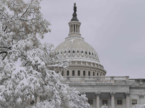 The U.S. Capitol after a winter storm over the capital region on Jan. 3, 2022 in Washington, DC.