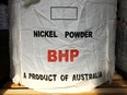 A tonne of nickel powder made by BHP Group sits in a warehouse at its Nickel West division, south of Perth, Australia.