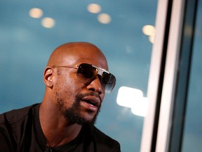 Boxer Floyd Mayweather Jr. of the U.S. in Tokyo.