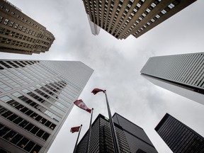 Bank buildings in Toronto's financial district.