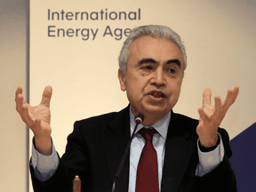 Executive Director of the International Energy Agency Fatih Birol speaks on Nov. 13, 2019 in Paris.