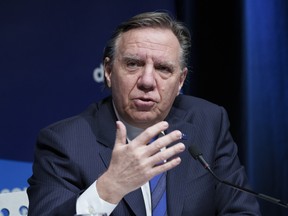 Quebecs Premier Francois Legault während einer Pressekonferenz in Montreal am 11. Januar 2022.