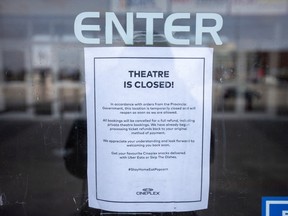 A closed Cineplex cinema in Etobicoke, Ont.