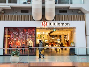 A Lululemon store in the CF Toronto Eaton Centre shopping mall in Toronto, December 13, 2021.