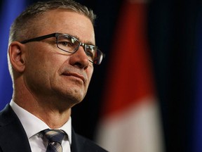 Alberta finance minister Travis Toews is forecasting surpluses over the next three years.