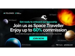 Join Poloniex Space Traveller program to enjoy up to 60% commission