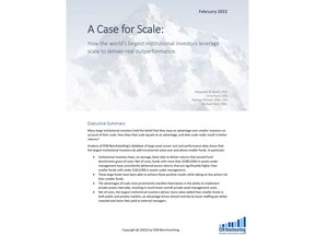 CEM Benchmarking Report: A Case for Scale - How the world's largest institutional investors leverage scale to deliver real outperformance. (COVER)
