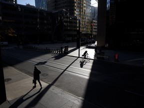 Commuters in the financial district of Toronto.