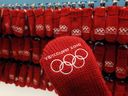 Olympic mittens for sale at the HBC downtown branch.  