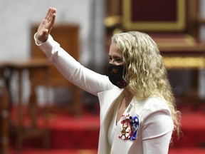 Former governor general Julie Payette in the Senate chamber in Ottawa on Sept. 23, 2020.