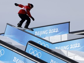 Mark McMorris of Team Canada wins the silver medal during the 2022 Olympic Games, Men's Snowboard Slopestyle, on February 7, 2022 in Zhangjiakou, China.