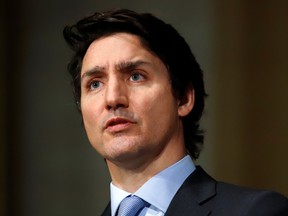 Premierminister Justin Trudeau spricht auf einer Pressekonferenz in Ottawa.
