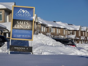 A house sales centre in Carleton Place, Ont.