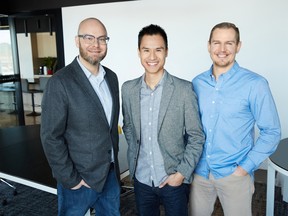 Neo Financial's chief technology officer Kris Read, chief executive Andrew Chau, and chief merchant officer Jeff Adamson.
