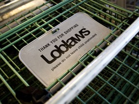 A grocery cart at a Loblaws' store.
